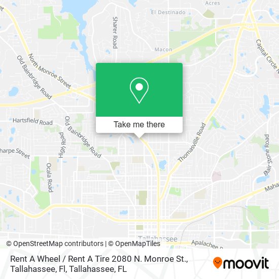 Rent A Wheel / Rent A Tire 2080 N. Monroe St., Tallahassee, Fl map