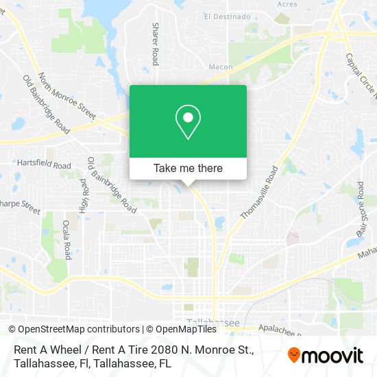 Mapa de Rent A Wheel / Rent A Tire 2080 N. Monroe St., Tallahassee, Fl