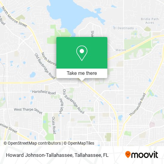 Howard Johnson-Tallahassee map