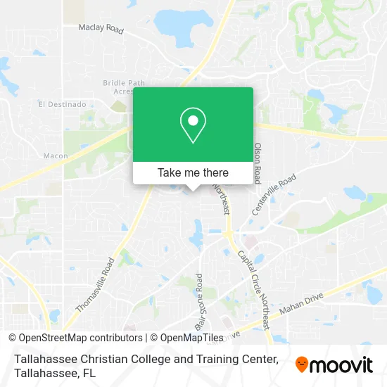 Tallahassee Christian College and Training Center map