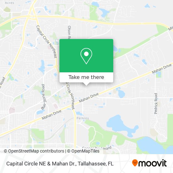 Capital Circle NE & Mahan Dr. map