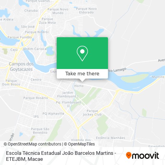 Mapa Escola Técnica Estadual João Barcelos Martins - ETEJBM