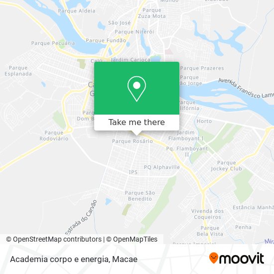 Academia corpo e energia map