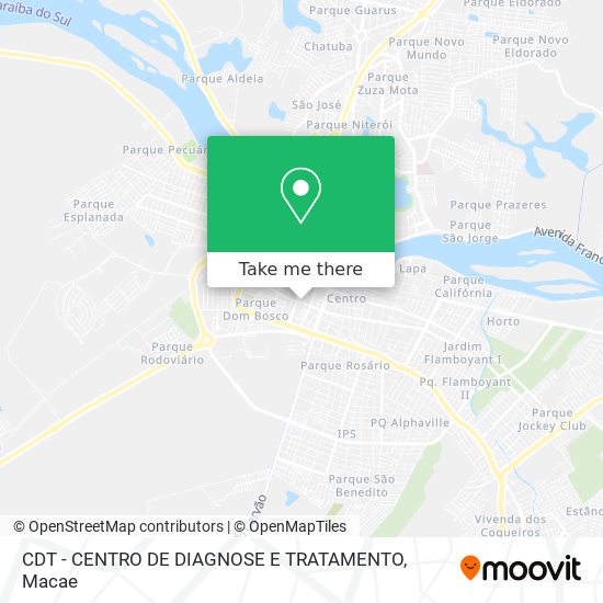 CDT - CENTRO DE DIAGNOSE E TRATAMENTO map