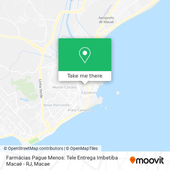 Mapa Farmácias Pague Menos: Tele Entrega Imbetiba Macaé - RJ