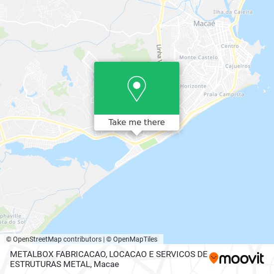 Mapa METALBOX FABRICACAO, LOCACAO E SERVICOS DE ESTRUTURAS METAL