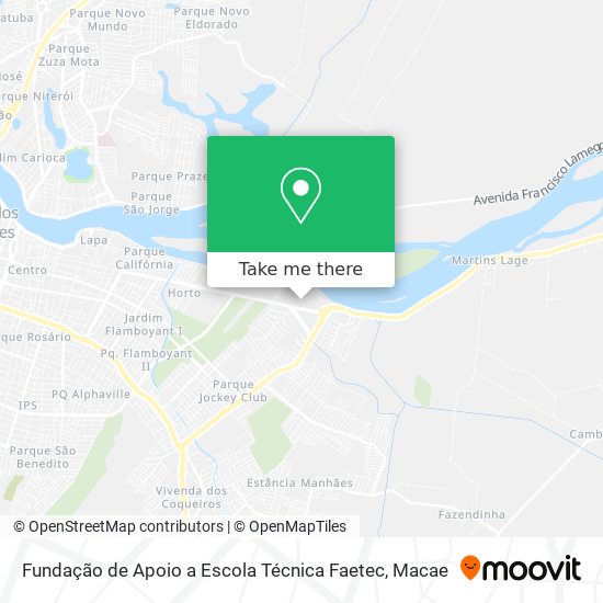 Fundação de Apoio a Escola Técnica Faetec map