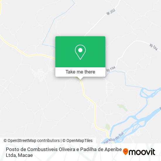 Posto de Combustiveis Oliveira e Padilha de Aperibe Ltda map