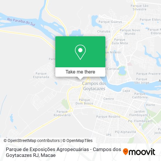 Parque de Exposições Agropecuárias - Campos dos Goytacazes RJ map