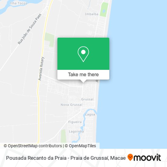 Pousada Recanto da Praia - Praia de Grussaí map