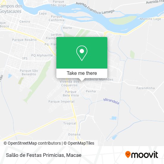 Salão de Festas Primícias map