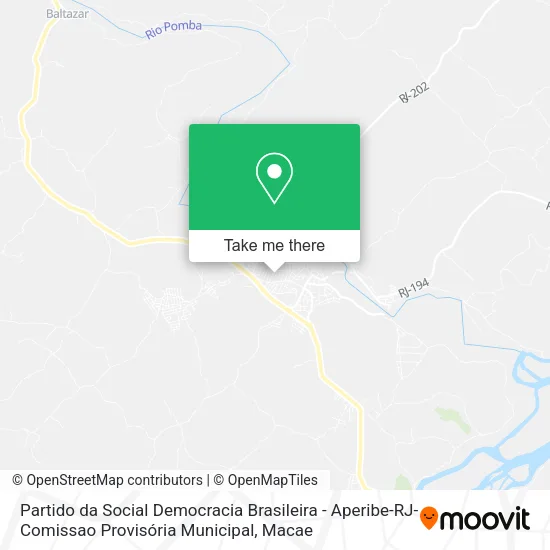 Partido da Social Democracia Brasileira - Aperibe-RJ-Comissao Provisória Municipal map