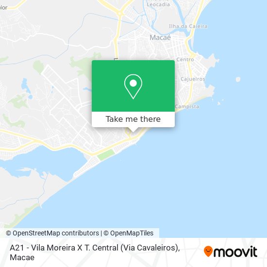 A21 - Vila Moreira X T. Central (Via Cavaleiros) map
