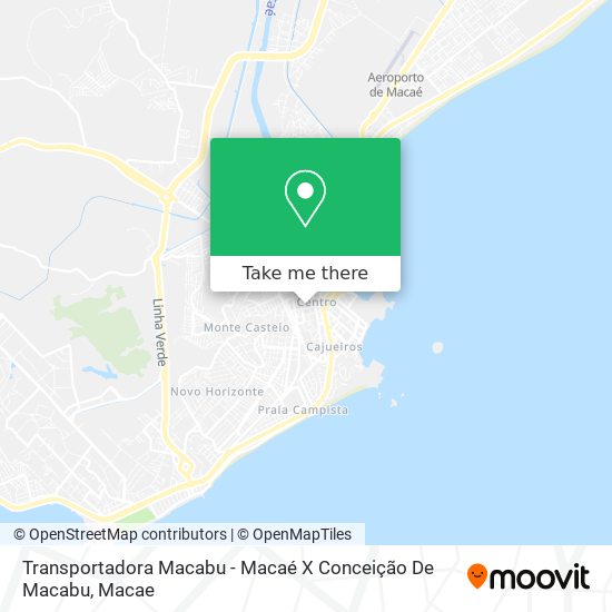 Mapa Transportadora Macabu - Macaé X Conceição De Macabu