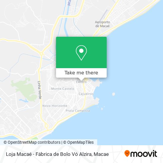Mapa Loja Macaé - Fábrica de Bolo Vó Alzira