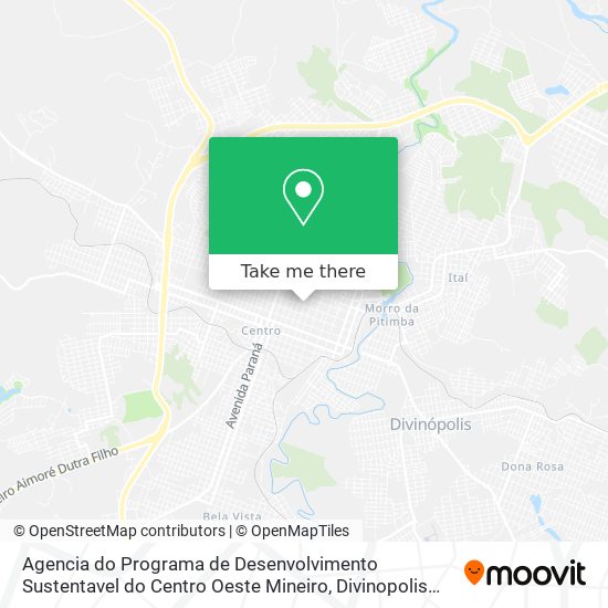 Mapa Agencia do Programa de Desenvolvimento Sustentavel do Centro Oeste Mineiro