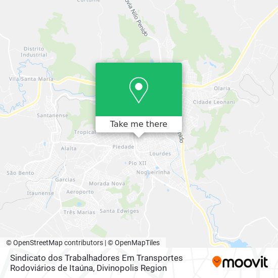 Mapa Sindicato dos Trabalhadores Em Transportes Rodoviários de Itaúna