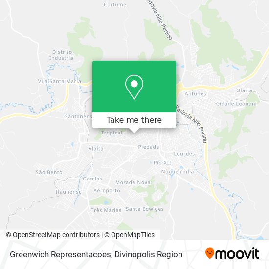Greenwich Representacoes map