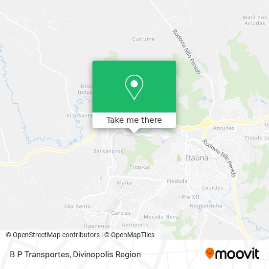 B P Transportes map