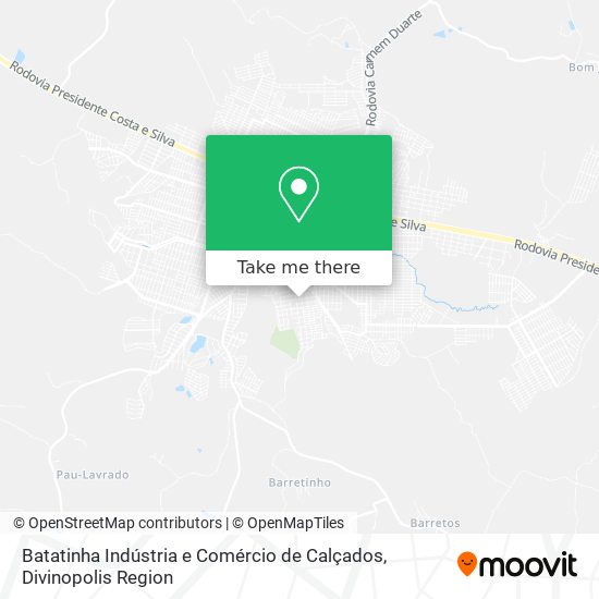 Mapa Batatinha Indústria e Comércio de Calçados