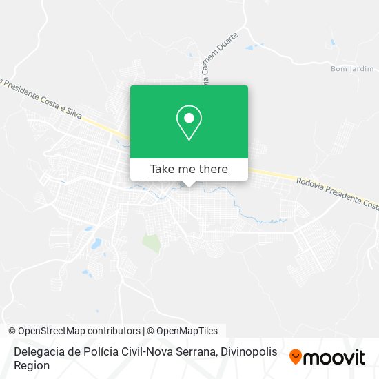 Mapa Delegacia de Polícia Civil-Nova Serrana