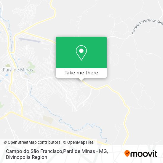 Mapa Campo do São Francisco,Pará de Minas - MG