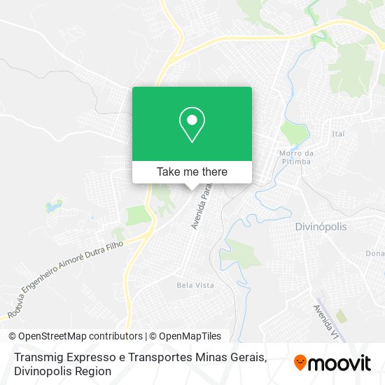 Transmig Expresso e Transportes Minas Gerais map