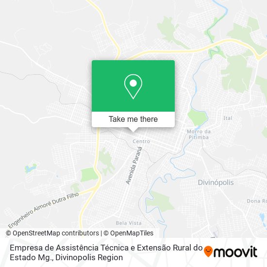 Mapa Empresa de Assistência Técnica e Extensão Rural do Estado Mg.