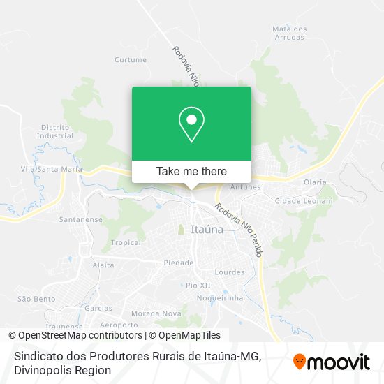 Mapa Sindicato dos Produtores Rurais de Itaúna-MG