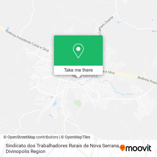 Mapa Sindicato dos Trabalhadores Rurais de Nova Serrana