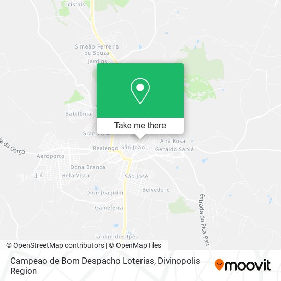 Campeao de Bom Despacho Loterias map