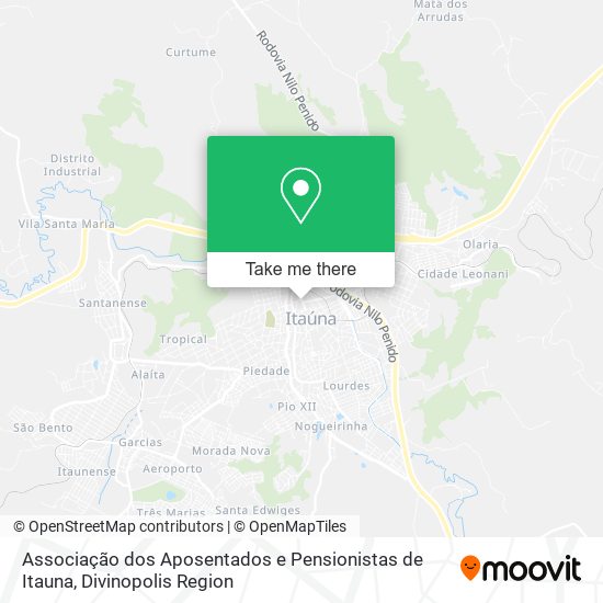 Associação dos Aposentados e Pensionistas de Itauna map