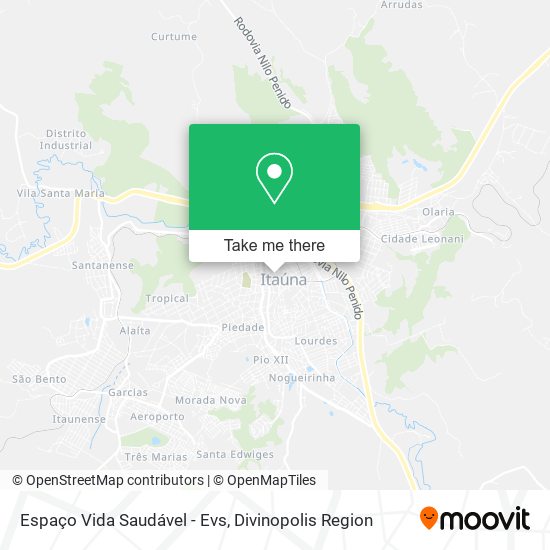 Espaço Vida Saudável - Evs map