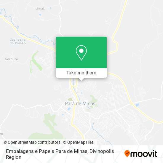 Mapa Embalagens e Papeis Para de Minas