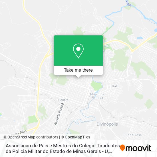 Mapa Associacao de Pais e Mestres do Colegio Tiradentes da Policia Militar do Estado de Minas Gerais - U