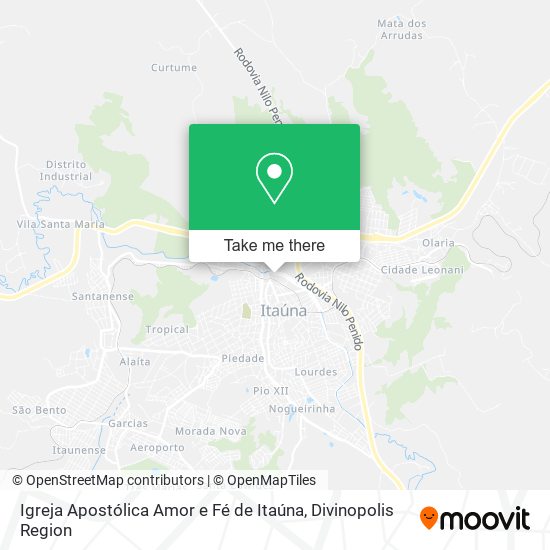 Mapa Igreja Apostólica Amor e Fé de Itaúna