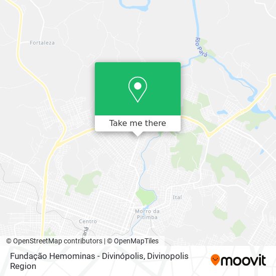 Mapa Fundação Hemominas - Divinópolis