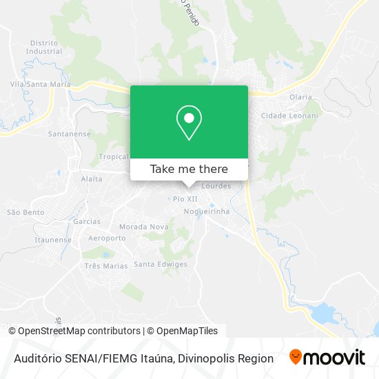 Mapa Auditório SENAI/FIEMG Itaúna