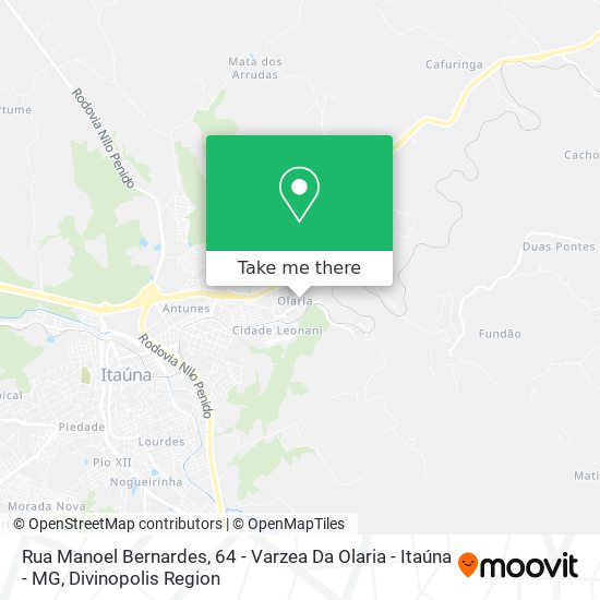 Mapa Rua Manoel Bernardes, 64 - Varzea Da Olaria - Itaúna - MG