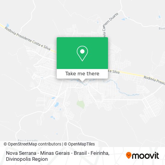Mapa Nova Serrana - Minas Gerais - Brasil - Feirinha