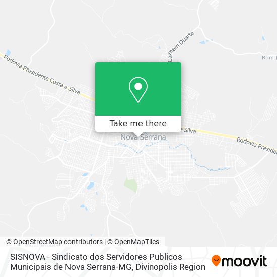 SISNOVA - Sindicato dos Servidores Publicos Municipais de Nova Serrana-MG map