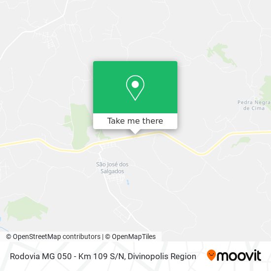 Mapa Rodovia MG 050 - Km 109 S/N