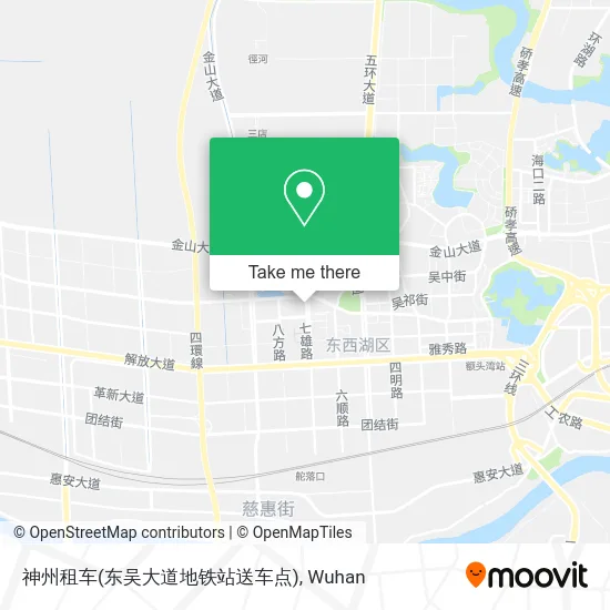 神州租车(东吴大道地铁站送车点) map
