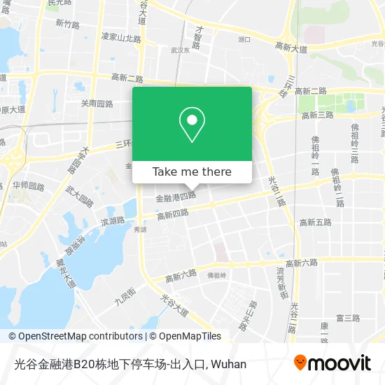 光谷金融港B20栋地下停车场-出入口 map