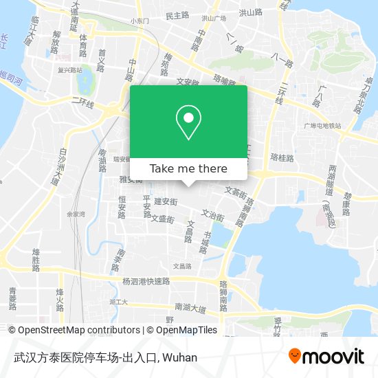武汉方泰医院停车场-出入口 map