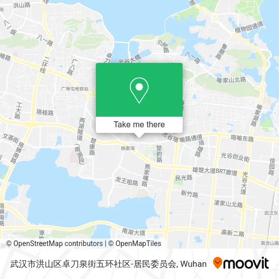 武汉市洪山区卓刀泉街五环社区-居民委员会 map