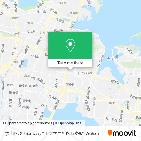 洪山区珞南街武汉理工大学西社区服务站 map