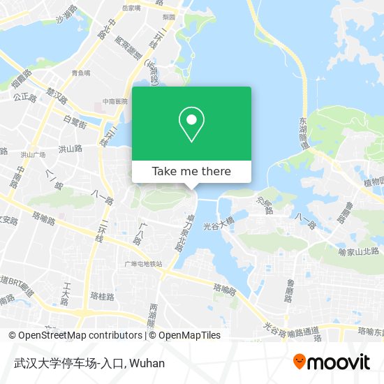 武汉大学停车场-入口 map