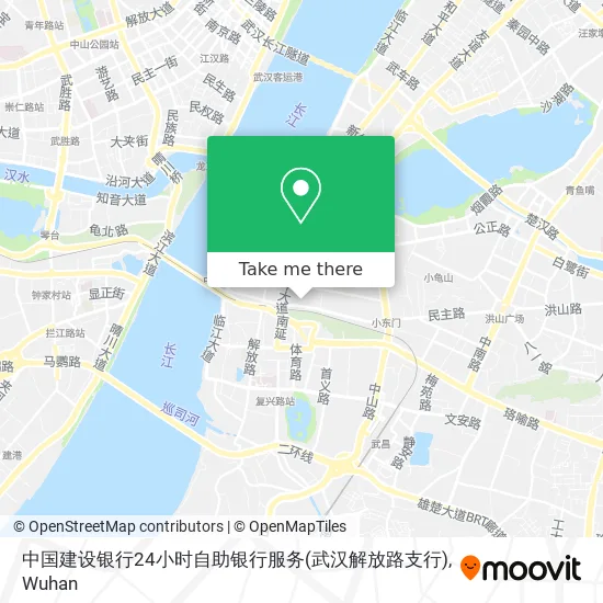 中国建设银行24小时自助银行服务(武汉解放路支行) map