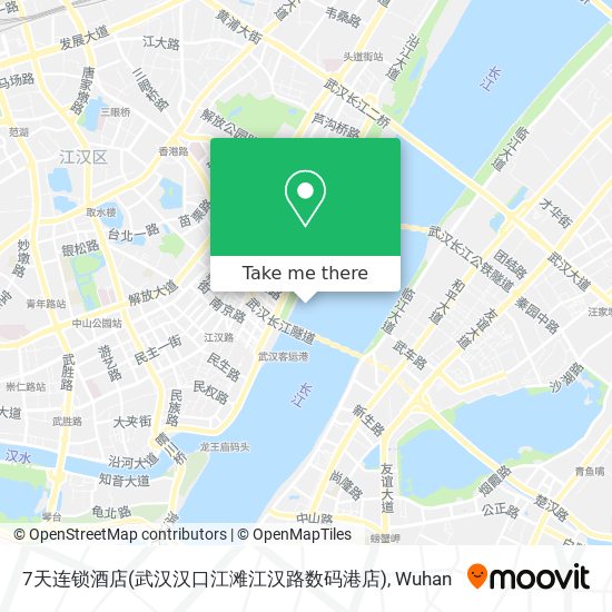 7天连锁酒店(武汉汉口江滩江汉路数码港店) map